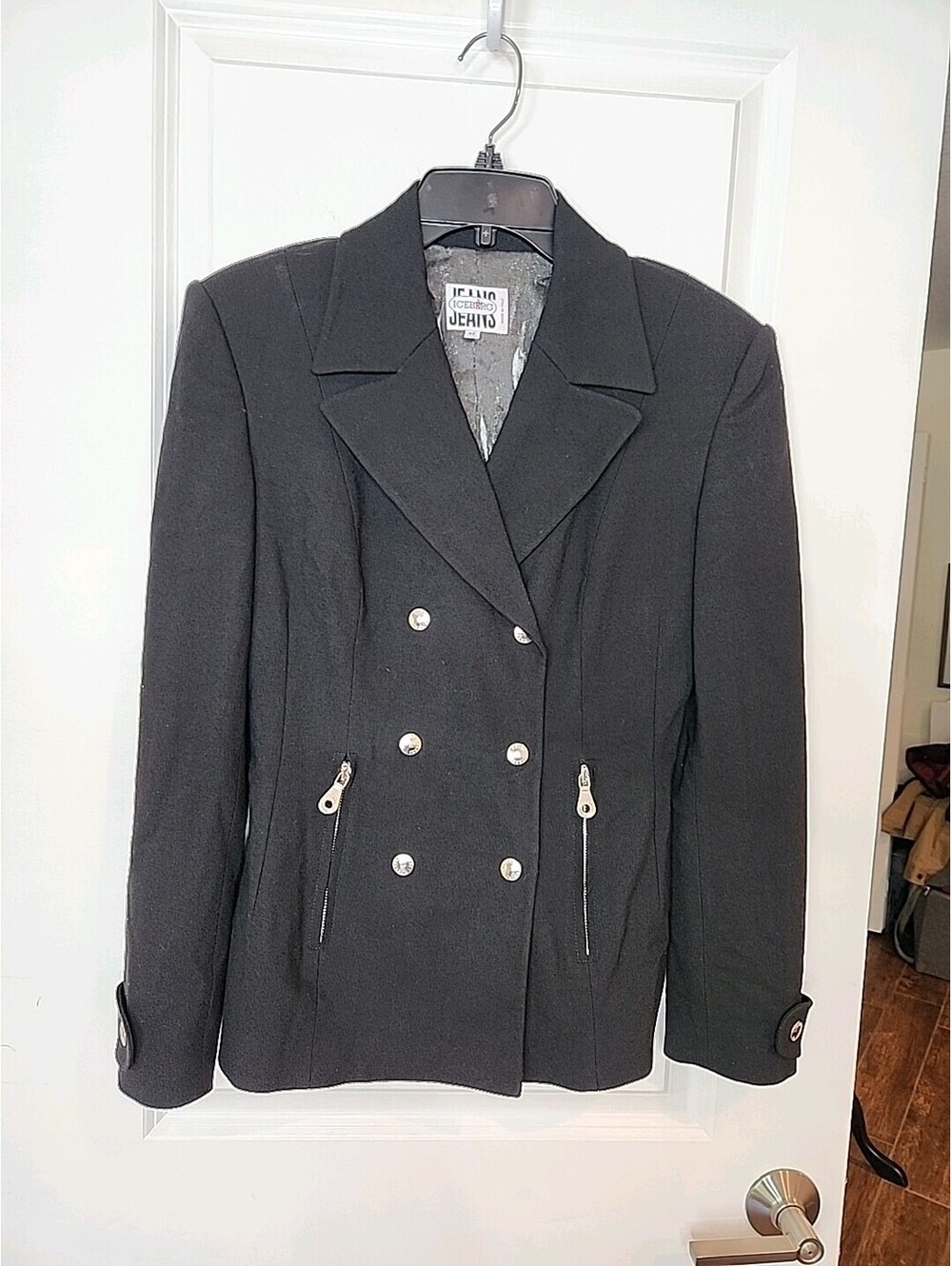 ICEBERG Jeans Italy Women's Sz 40 Black Jacket Blazer VTG RARE MINT